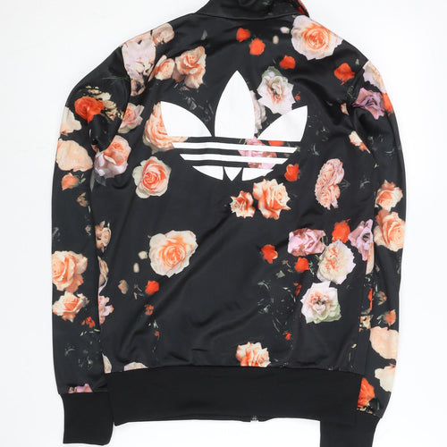 Adidas Womens Multicoloured Floral Track Jacket Size 10 Full Zip