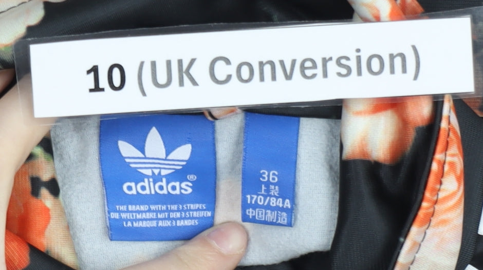 Adidas Womens Multicoloured Floral Track Jacket Size 10 Full Zip
