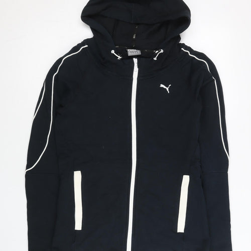 Puma Womens Black Full Zip Hoodie Size 8 UK Athletic Sportswear