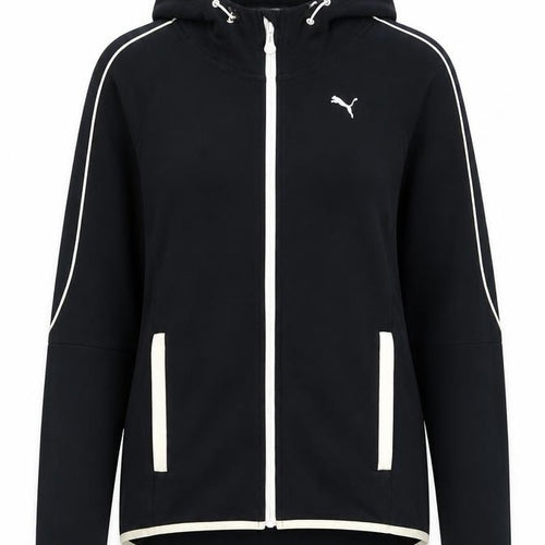 Puma Womens Black Full Zip Hoodie Size 8 UK Athletic Sportswear