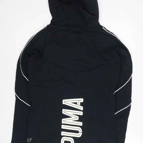 Puma Womens Black Full Zip Hoodie Size 8 UK Athletic Sportswear