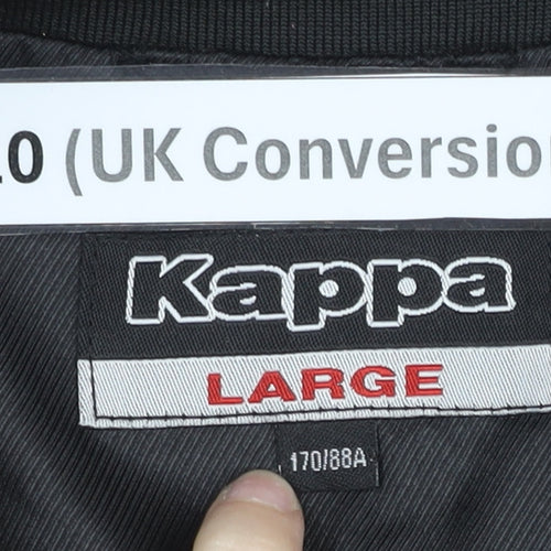 Kappa Womens Black Varsity Jacket Size 10 Full Zip Sportswear