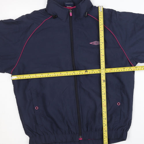 Umbro Womens Blue Size 14 Track Jacket Full Zip Lightweight