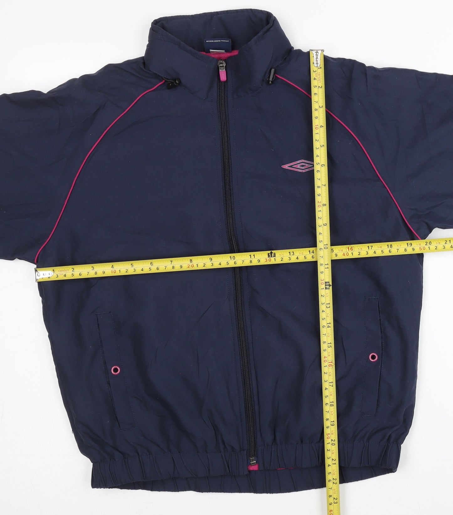 Umbro Womens Blue Size 14 Track Jacket Full Zip Lightweight