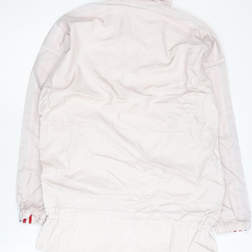Adidas Women's Beige Windbreaker Jacket Size 8 Lightweight Nylon