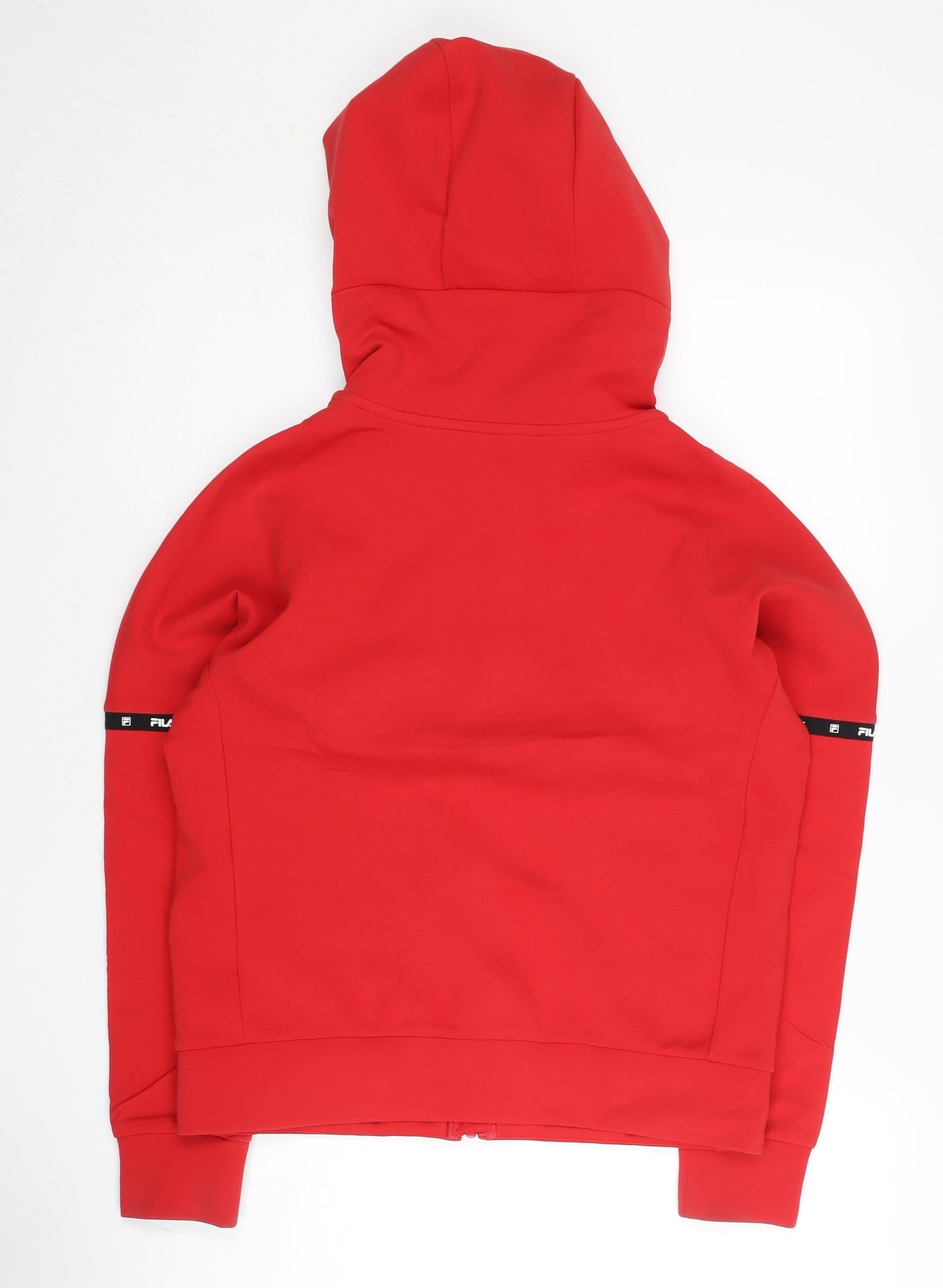 Fila Womens Red Full Zip Hoodie Size 8 UK Sports Sweatshirt