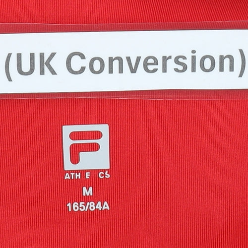 Fila Womens Red Full Zip Hoodie Size 8 UK Sports Sweatshirt