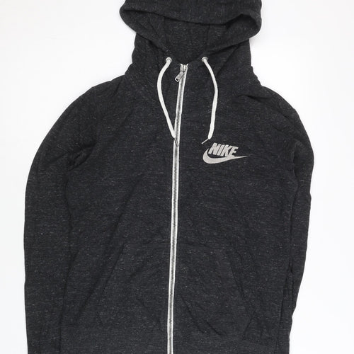 Nike Women’s Black Full Zip Hoodie L Cotton Blend Casual