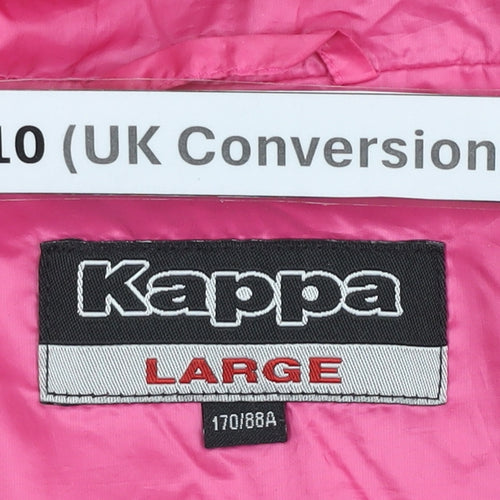 Kappa Women’s Pink Size 10 Track Jacket Lightweight Full Zip