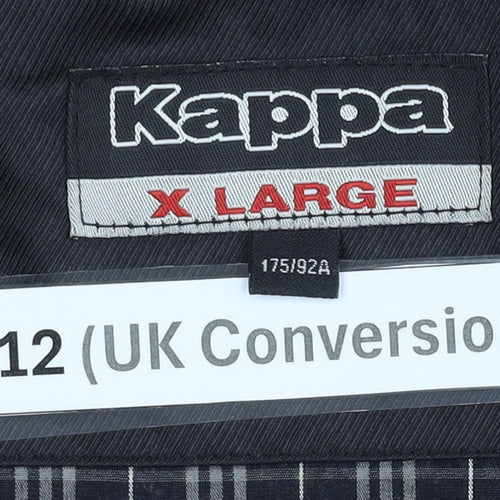 Kappa Womens Black Track Jacket Size 12 Italia Logo Full Zip