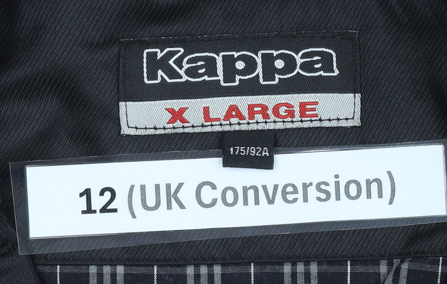 Kappa Womens Black Track Jacket Size 12 Italia Logo Full Zip