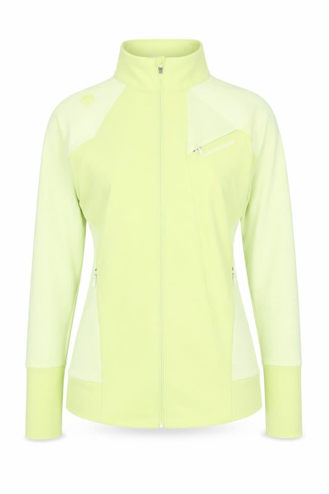Descente Women’s Yellow Track Jacket Size 6 Slim Fit Full Zip