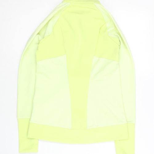 Descente Women’s Yellow Track Jacket Size 6 Slim Fit Full Zip