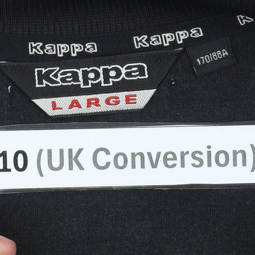 Kappa Womens Black Track Jacket Size 10 Germany Crest Football