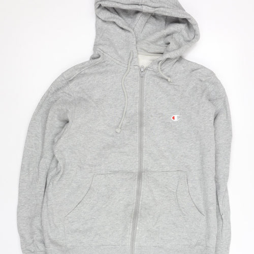 Champion Women’s Grey Full Zip Hoodie Sweatshirt Medium Cotton Blend