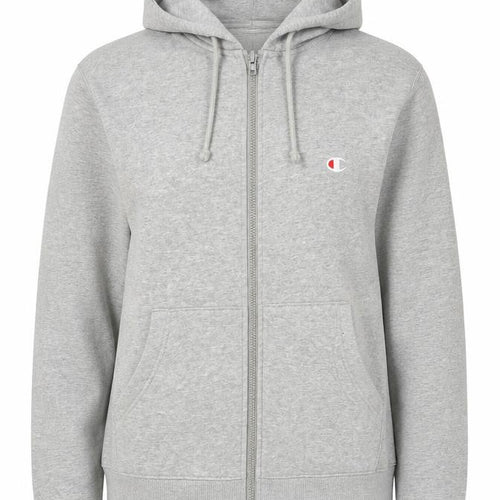 Champion Women’s Grey Full Zip Hoodie Sweatshirt Medium Cotton Blend