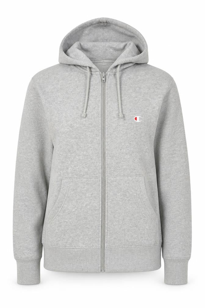 Champion Women’s Grey Full Zip Hoodie Sweatshirt Medium Cotton Blend