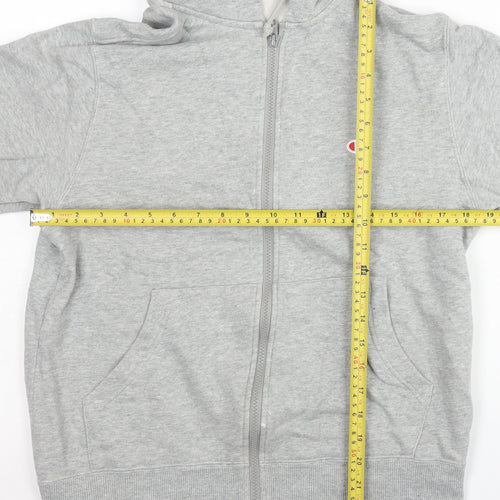 Champion Women’s Grey Full Zip Hoodie Sweatshirt Medium Cotton Blend