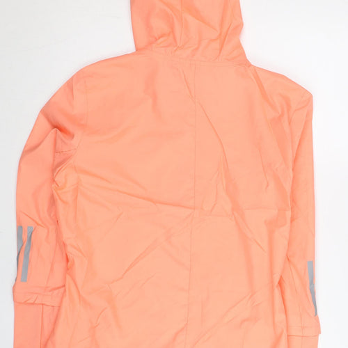 Adidas Womens Orange Size 8 Windbreaker Hooded Jacket