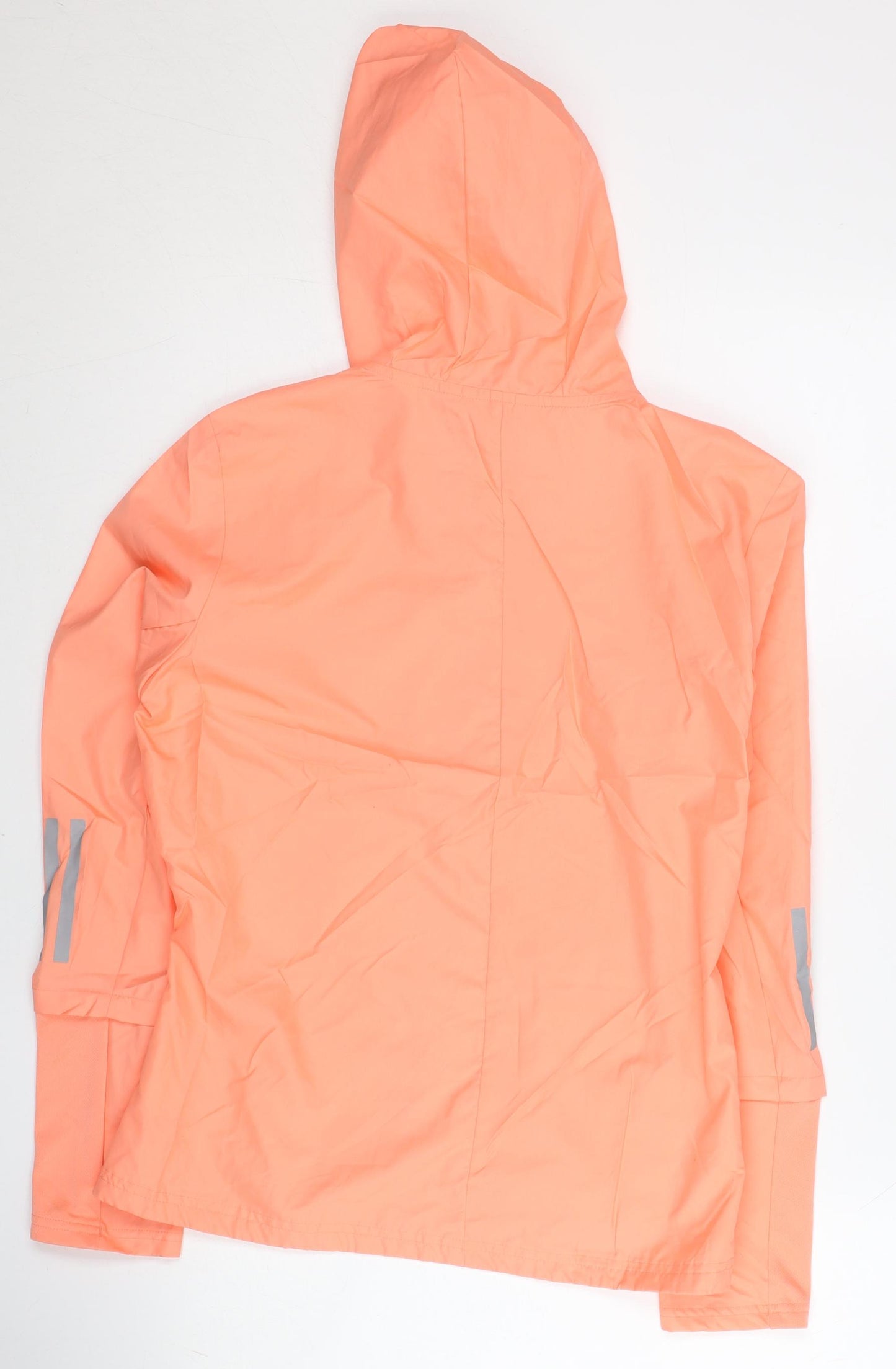 Adidas Womens Orange Size 8 Windbreaker Hooded Jacket