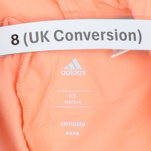 Adidas Womens Orange Size 8 Windbreaker Hooded Jacket