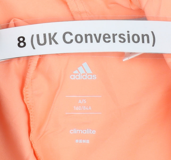 Adidas Womens Orange Size 8 Windbreaker Hooded Jacket