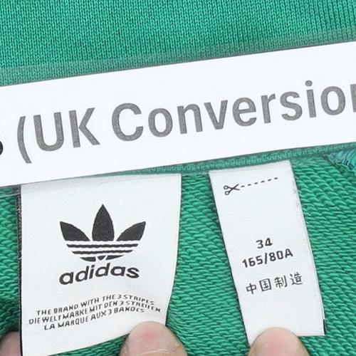 Adidas Women's Green Track Jacket Size 8 Floral Stripe Sportswear