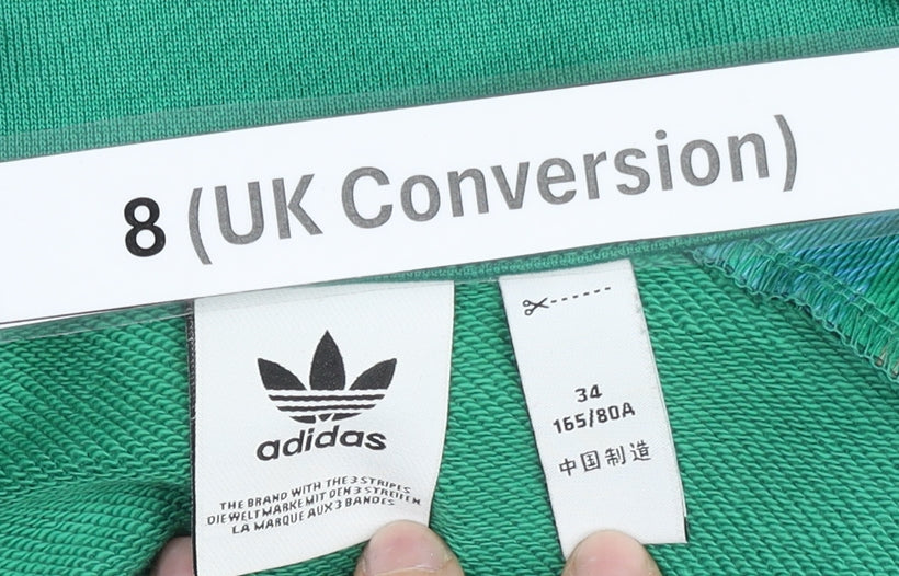 Adidas Women's Green Track Jacket Size 8 Floral Stripe Sportswear