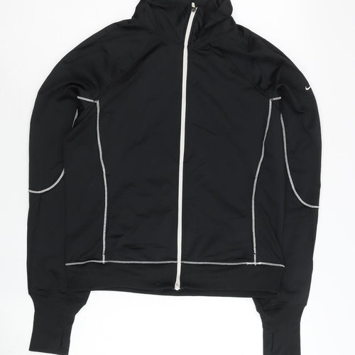 Nike Womens Black M Dri-Fit Track Jacket Running Gym Zip Up
