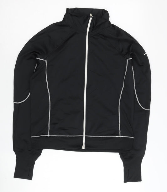 Nike Womens Black M Dri-Fit Track Jacket Running Gym Zip Up
