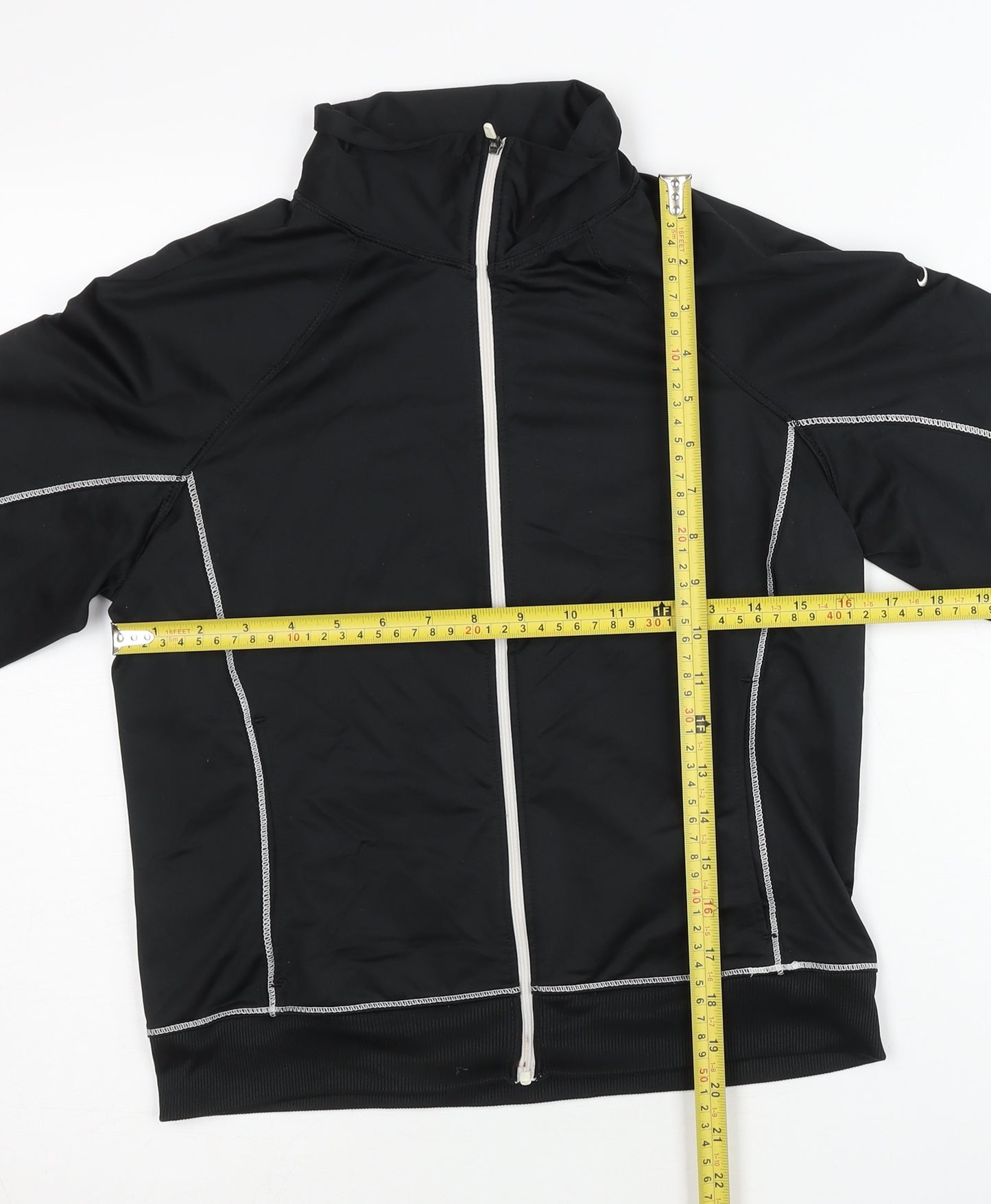 Nike Womens Black M Dri-Fit Track Jacket Running Gym Zip Up