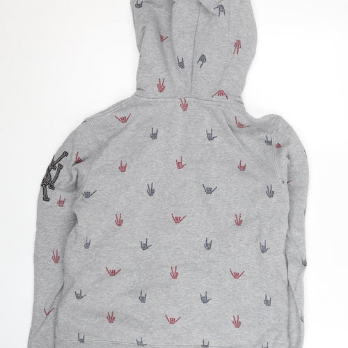 Vans Women’s Grey Hoodie Sweatshirt L Full Zip Cotton Blend Graphic