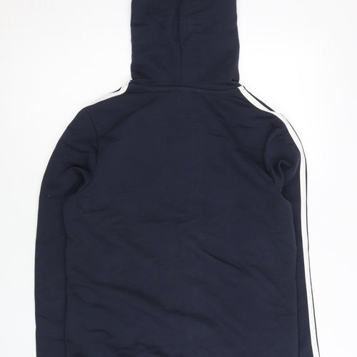 Adidas Womens Blue Full Zip Hoodie Size 10 Regular Fit Sportswear