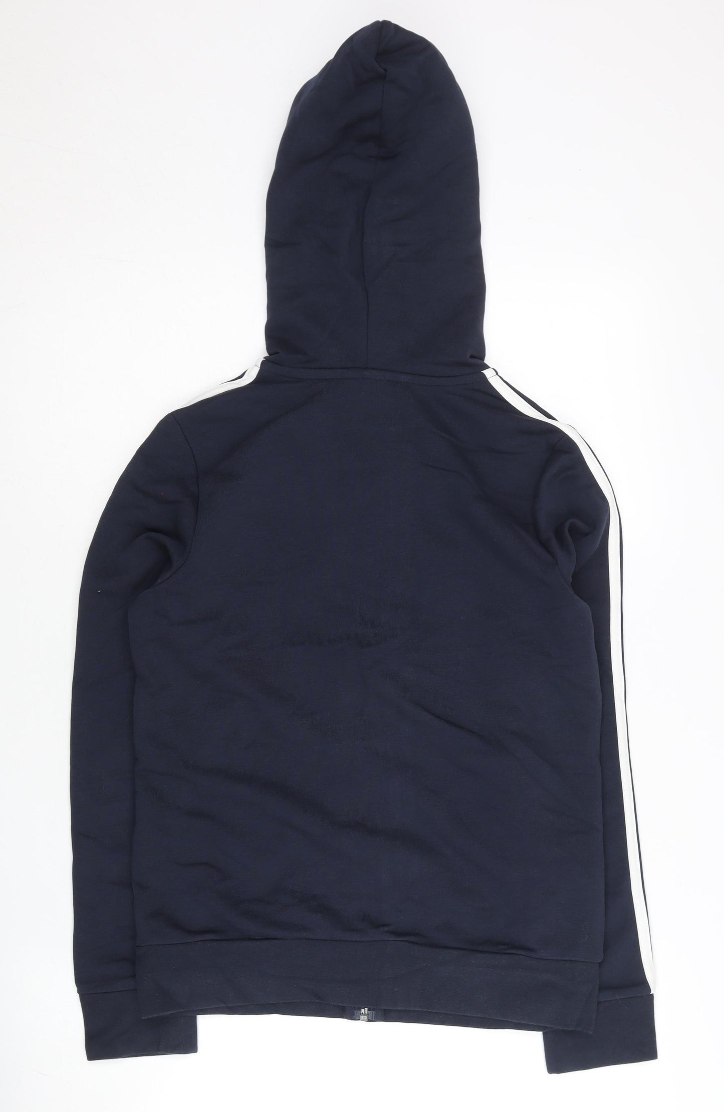 Adidas Womens Blue Full Zip Hoodie Size 10 Regular Fit Sportswear