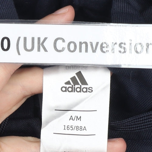 Adidas Womens Blue Full Zip Hoodie Size 10 Regular Fit Sportswear