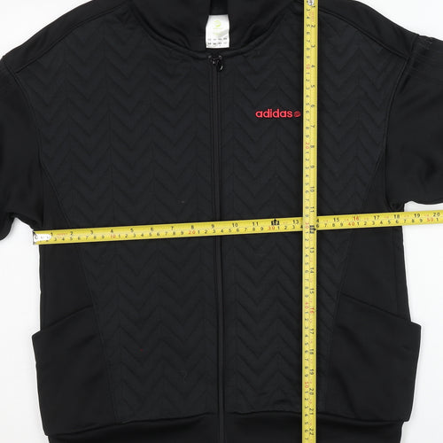 Adidas Women’s Black Full Zip Hoodie Jacket M Quilted Sportswear