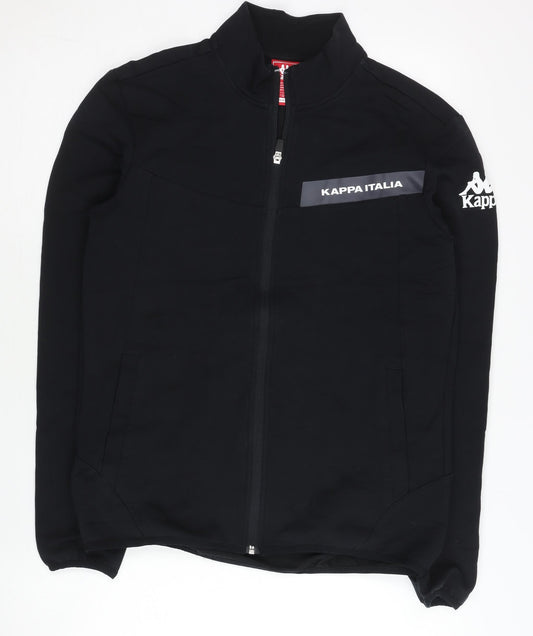 Kappa Women Black Track Jacket Size 14 Regular Full Zip Sportswear
