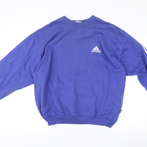 Adidas Men's Blue Pullover Sweatshirt Size M Crew Neck Long Sleeve
