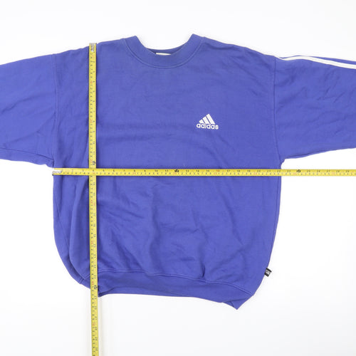 Adidas Men's Blue Pullover Sweatshirt Size M Crew Neck Long Sleeve