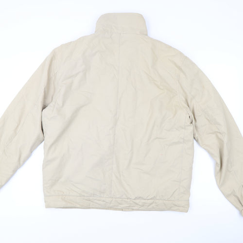 Urban Spirit Men's Beige L Jacket Cotton Nylon Full Zip Casual