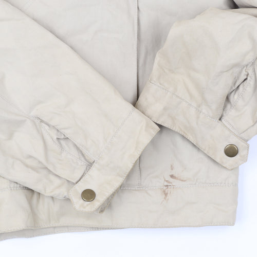 Urban Spirit Men's Beige L Jacket Cotton Nylon Full Zip Casual