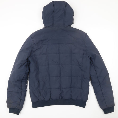 ASOS Men’s Blue Puffer Jacket M Hooded Zip Casual Winter Coat 38-40"