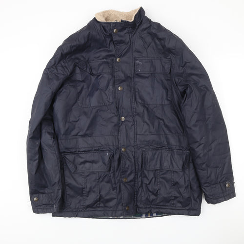 Cotton Traders Men’s Blue L Jacket Outdoor Field Style Pockets Lined