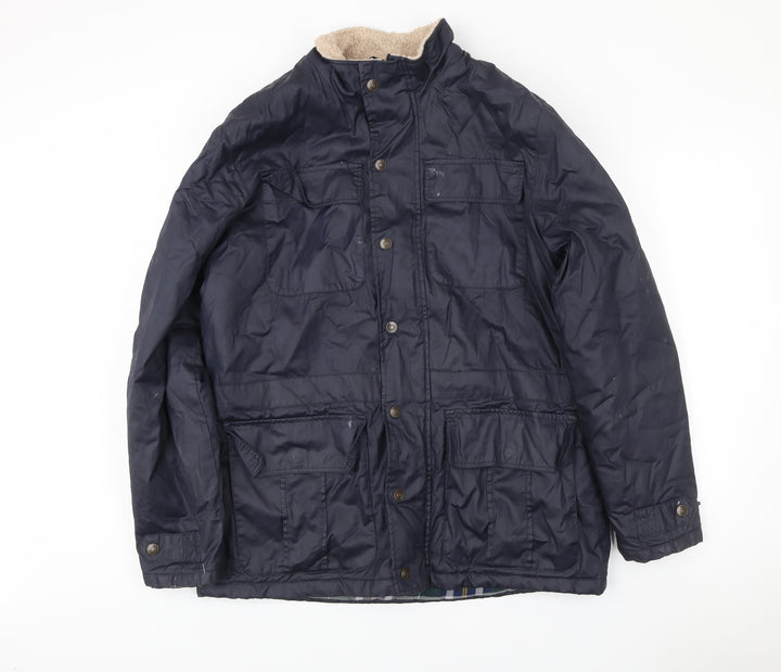 Cotton Traders Men’s Blue L Jacket Outdoor Field Style Pockets Lined