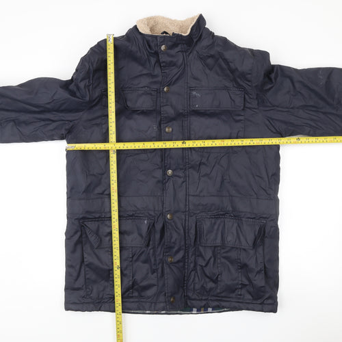 Cotton Traders Men’s Blue L Jacket Outdoor Field Style Pockets Lined