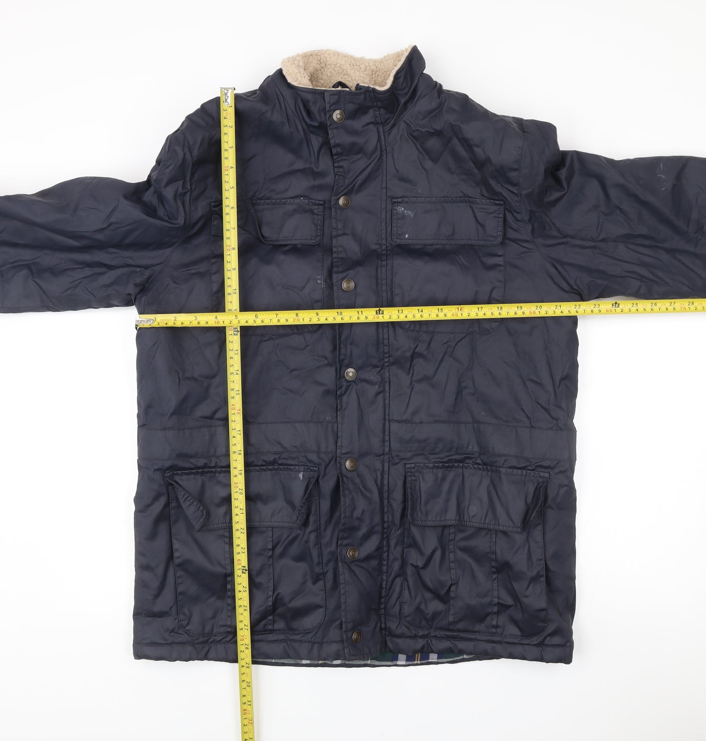 Cotton Traders Men’s Blue L Jacket Outdoor Field Style Pockets Lined