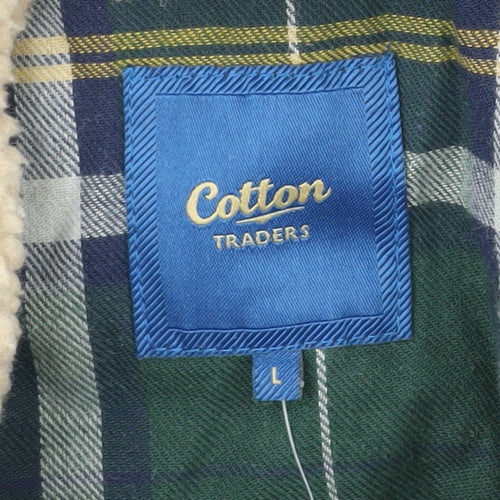 Cotton Traders Men’s Blue L Jacket Outdoor Field Style Pockets Lined
