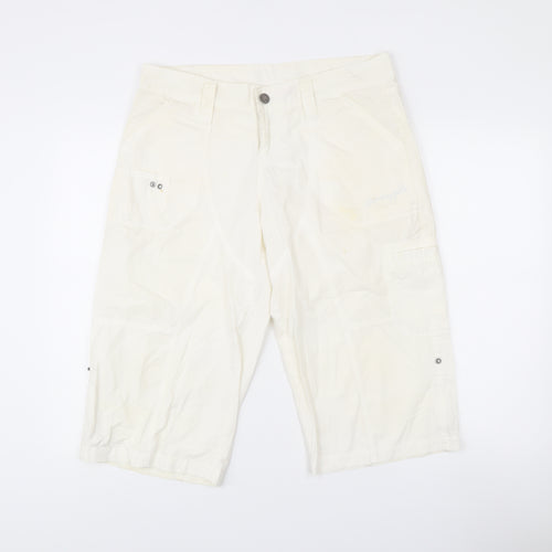 Pineapple Women’s White Cotton Cargo Shorts Size 14