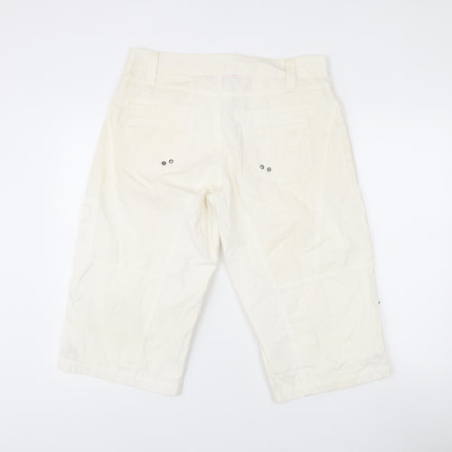 Pineapple Women’s White Cotton Cargo Shorts Size 14
