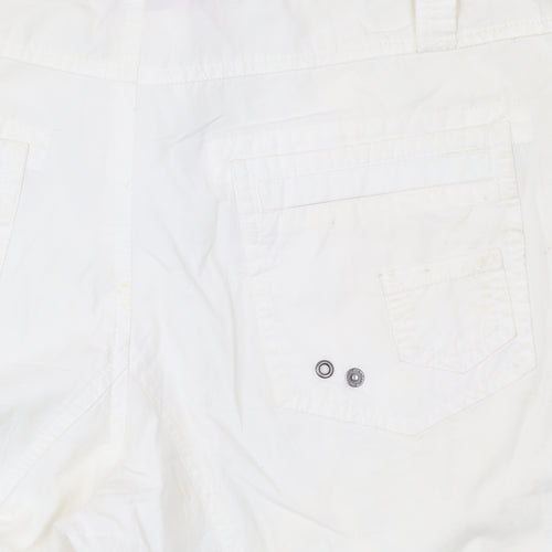 Pineapple Women’s White Cotton Cargo Shorts Size 14